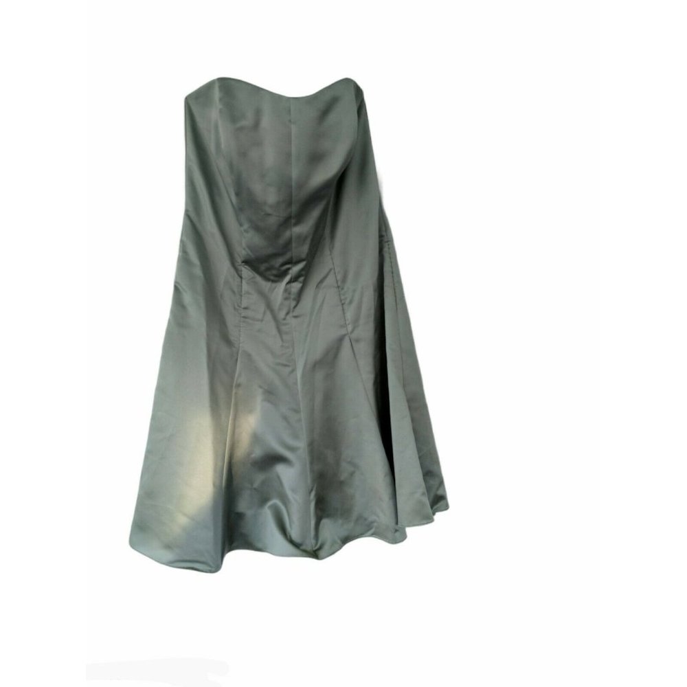 David's Bridal Pale Green Strapless A-Line Dress